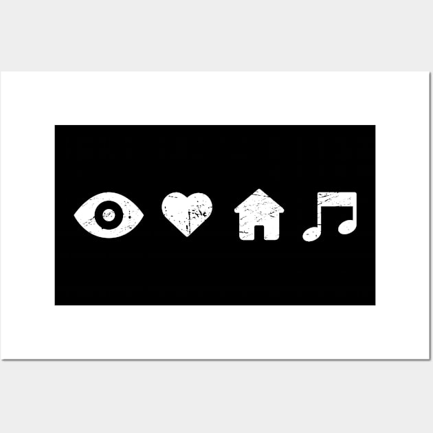 I Love House Music Wall Art by Wizardmode